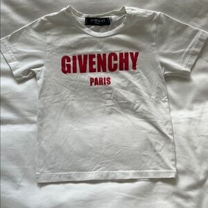 Givenchy Kids Tee in White with Red Logo